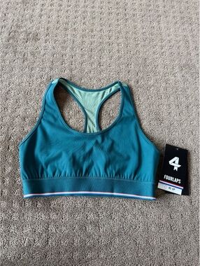 Fourlaps Teal Racerback Sports Bra